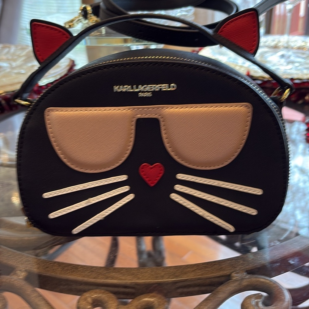 Karl Lagerfeld Black Saffiano Leather Cat
Crossbody Bag - Picture 11 of 11